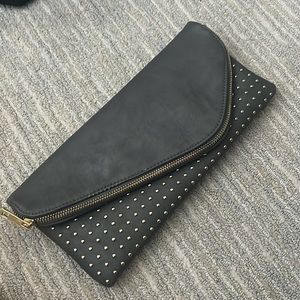 Dark Grey Vegan Leather Clutch by Sole Society